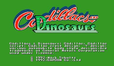 Cadillacs and Dinosaurs — title screen