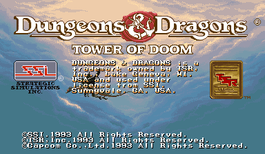 Dungeons & Dragons: Tower of Doom (USA) — title screen