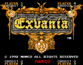 Exvania — title screen