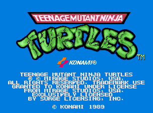 Teenage Mutant Ninja Turtles — title screen