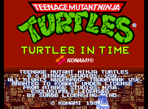 Teenage Mutant Ninja Turtles: Turtles in Time (alt) — title screen