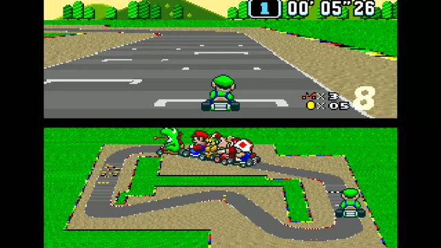 Super Mario Kart gameplay screenshot